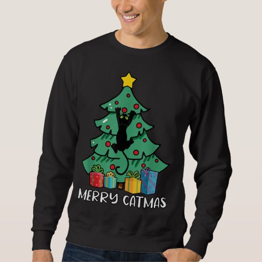 Sweatshirt Joyeux Noël à l'arbre Catmas (Devant)