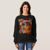 Sweatshirt Joyeux Noël à tous les chats ! Chat (Devant entier)