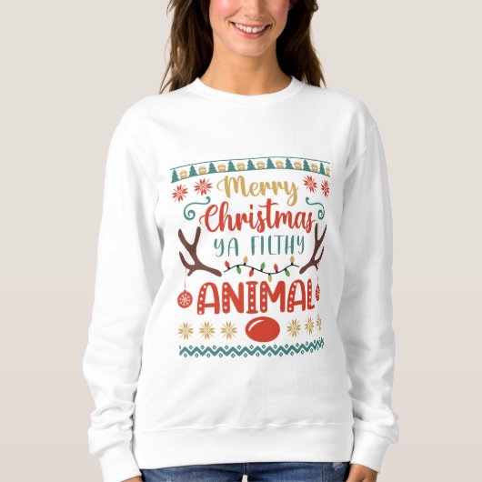 Sweatshirt Joyeux Noël, animal sale (Devant)