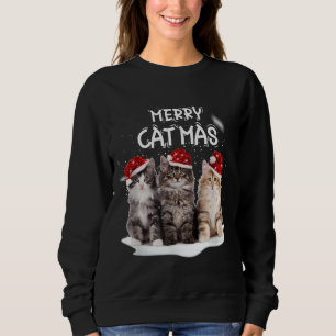 Sweatshirt Joyeux Noël Arbre Père Noël Kitten Xmas mignonne