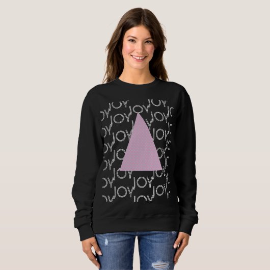 Sweatshirt Joyeux Noël Arbre Rose Hiver (Devant entier)
