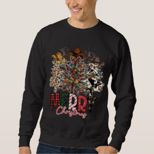 Sweatshirt Joyeux Noël Arbres Western Cowboy Buffalo Plaid