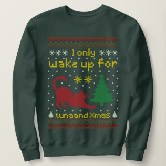 Sweatshirt Joyeux Noël au thon – Drôle de chat de Noël laid
