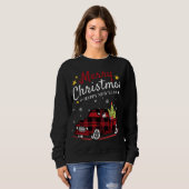 Sweatshirt Joyeux Noël Buffalo Camion Snowman Tree Red Pla (Devant entier)