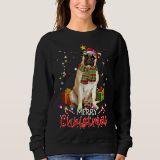 Sweatshirt Joyeux Noël Bullmastiff Santa Hat Tree Lumières