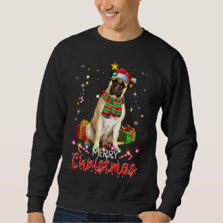 Sweatshirt Joyeux Noël Bullmastiff Santa Hat Tree Lumières