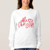 Sweatshirt Joyeux Noël Calligraphic Party Rouge Blanc (Devant)