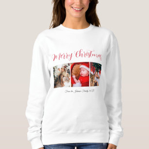 Sweatshirt Joyeux Noël calligraphie texte blanc