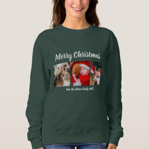 Sweatshirt Joyeux Noël calligraphie texte vert