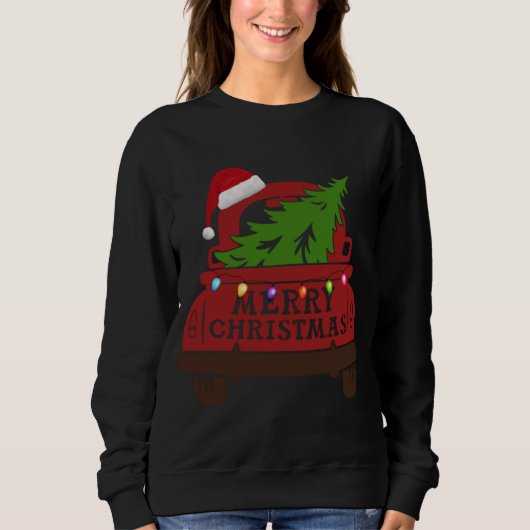 Sweatshirt Joyeux Noël Camion Rouge Santa Hat Xmas Tree Paja (Devant)