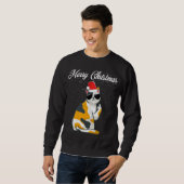 Sweatshirt Joyeux Noël Chat Doigt Moyen Rude Xmas Vilain C (Devant entier)