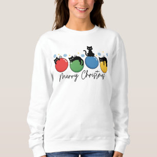 Sweatshirt Joyeux Noël Chats de Noël Mignons Boules