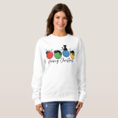 Sweatshirt Joyeux Noël Chats de Noël Mignons Boules (Devant entier)
