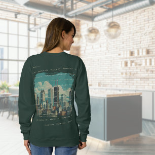 Sweatshirt Joyeux Noël Chicago Skyline Holiday