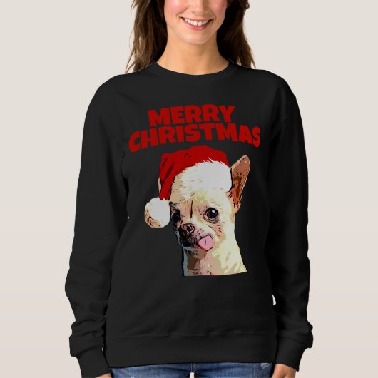 Sweatshirt Joyeux Noël Chihuahua (Devant)