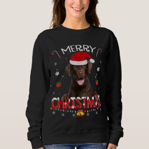 Sweatshirt Joyeux Noël Chocolat Laboratoire Chien Santa Hat X