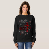 Sweatshirt Joyeux Noël Croix Buffalo Plaid Christian Holi (Devant entier)