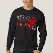 Sweatshirt Joyeux Noël Croix chrétienne Religieux (Devant)