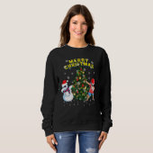Sweatshirt Joyeux Noël Dabbing Père Noël Tree Snowman (Devant entier)