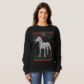 Sweatshirt Joyeux Noël Dalmatien Casquette Père Noël Chien Ug (Devant entier)