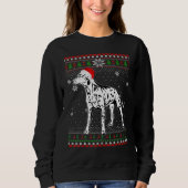 Sweatshirt Joyeux Noël Dalmatien Casquette Père Noël Chien Ug (Devant)