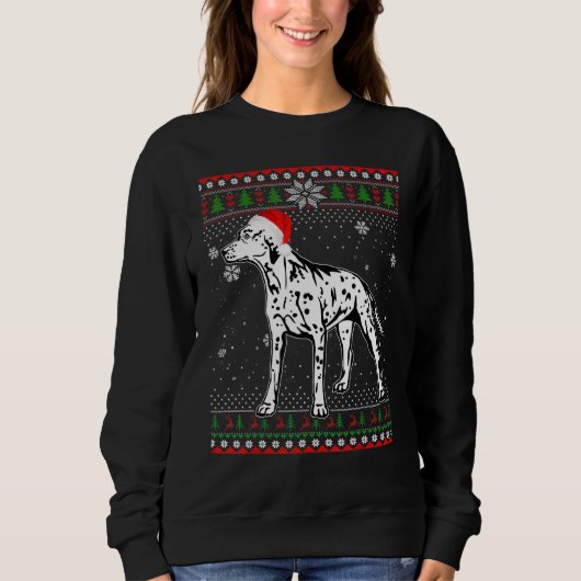 Sweatshirt Joyeux Noël Dalmatien Casquette Père Noël Chien Ug (Devant)