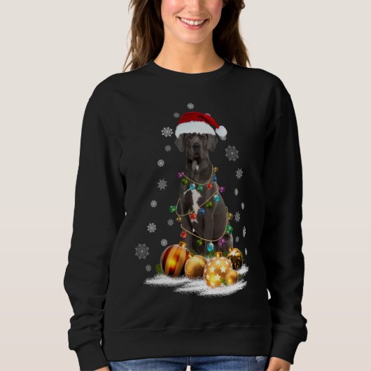 Sweatshirt Joyeux Noël de Chien Danse Père Noël Reindee (Devant)