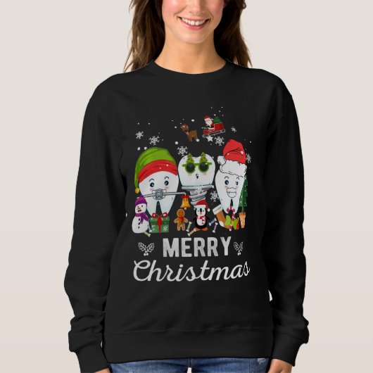 Sweatshirt Joyeux Noël Dentist Dents Père Noël Dental Elf Sno (Devant)