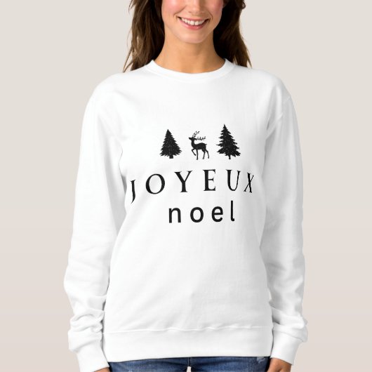 Sweatshirt Joyeux Noel Design de Noël avec des flocons de nei (Devant)