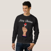 Sweatshirt Joyeux Noël Doigt Moyen Rude Xmas Vilain (Devant entier)