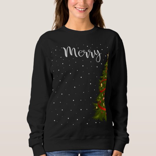Sweatshirt Joyeux Noël Drôle Noël Arbre de Noël Couples (Devant)