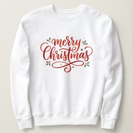 Sweatshirt Joyeux Noël Élégant Festif  (Design devant)