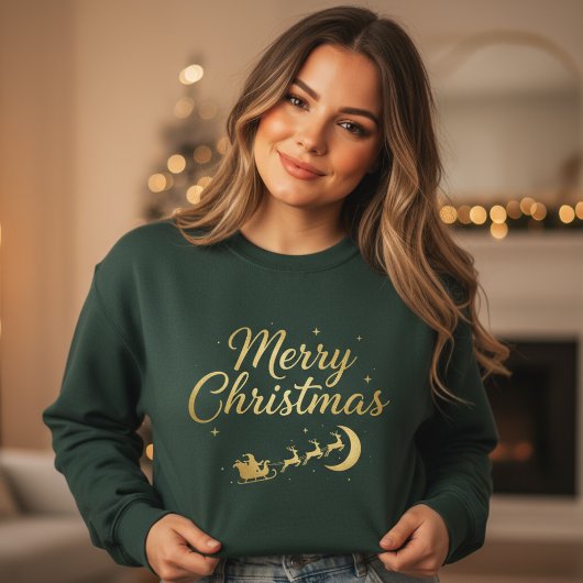 Sweatshirt Joyeux Noël Élégant Or