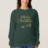 Sweatshirt Joyeux Noël Élégant Or (Devant)