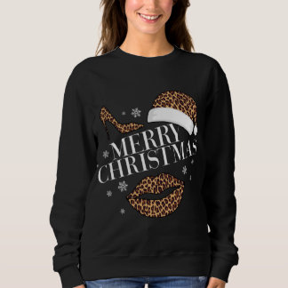 Sweatshirt Joyeux Noël empreinte de léopard femmes