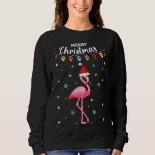Sweatshirt Joyeux Noël Festif Tropical Flamant rose rose