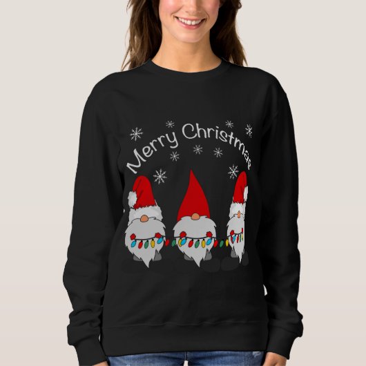 Sweatshirt Joyeux Noël Funny Gnomes mignons Père Noël (Devant)