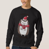 Sweatshirt Joyeux Noël Funny Mignonne Hérisson Santa Hat Star (Devant)