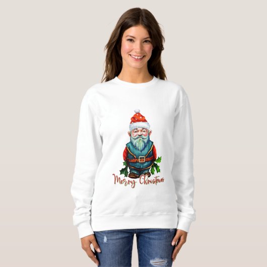 Sweatshirt Joyeux Noël Gnome (Devant entier)