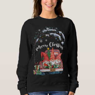 Sweatshirt Joyeux Noël Gnomes Camion Rouge Neige Noël Arbre P