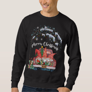 Sweatshirt Joyeux Noël Gnomes Camion Rouge Neige Noël Arbre P