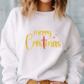 Sweatshirt Joyeux Noël Gold Parties scintillant Croix Rouge C