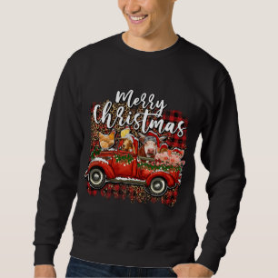 Sweatshirt Joyeux Noël Heifer Animaux ferme Père Noël Red Tru