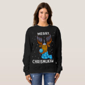 Sweatshirt Joyeux Noël juif Chrismukkah Hanoukka Reinde (Devant entier)