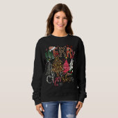 Sweatshirt Joyeux Noël Leopard Buffalo Red Plaid (Devant entier)