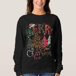 Sweatshirt Joyeux Noël Leopard Buffalo Red Plaid