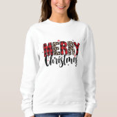 Sweatshirt Joyeux Noël Léopard et Carreaux (Devant)