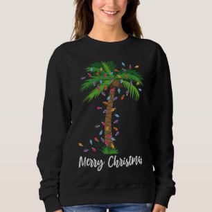 Sweatshirt Joyeux Noël Lumières Palm Tree Beach Noël Pyjama