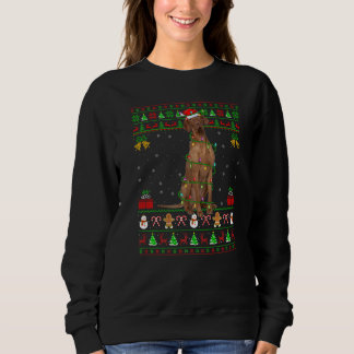 Sweatshirt Joyeux Noël Lumières Santa Vizsla Chien de Noël