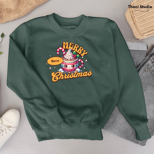 Sweatshirt Joyeux Noël mignonne Chocolat chaud Famille de Mug